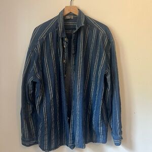 Men's Blue Striped Denim Jacket
